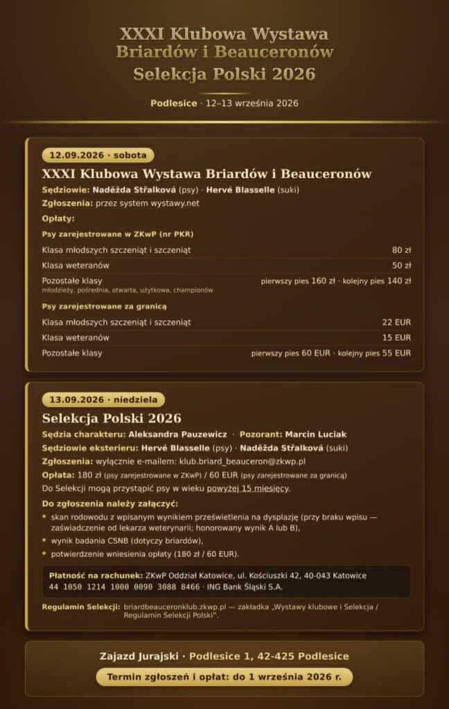 XXXI Klubowa Wystawa. Sędziowanie i opłaty